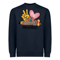 Navy peace love preschool Heavyweight Sweatshirt - JahusDesignShop