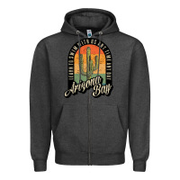 Charcoal Heather Arizona Bay Swim Team Zipper Hoodie - DesigneFamous