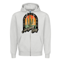 Dove Grey Arizona Bay Swim Team Zipper Hoodie - DesigneFamous