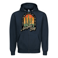 Navy Arizona Bay Swim Team Zipper Hoodie - DesigneFamous