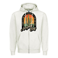 Oatmeal Heather Arizona Bay Swim Team Zipper Hoodie - DesigneFamous