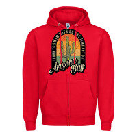 Red Arizona Bay Swim Team Zipper Hoodie - DesigneFamous