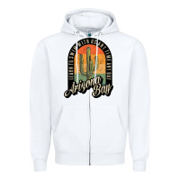 White Arizona Bay Swim Team Zipper Hoodie - DesigneFamous