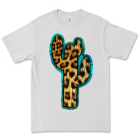 Dove Grey Turquoise Leopard Cactus Premium Tee - RanaPortraitStore