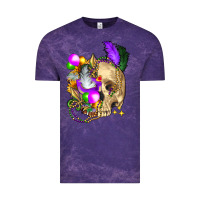 Cloud Purple mardi gras skull Vintage Tee - FaDigitalArtStudio