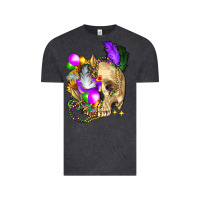 Vintage Black mardi gras skull Vintage Tee - FaDigitalArtStudio