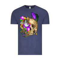Vintage Denim mardi gras skull Vintage Tee - FaDigitalArtStudio