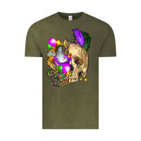 Vintage Olive mardi gras skull Vintage Tee - FaDigitalArtStudio