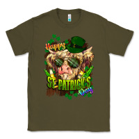 Army Green St. Patrick's Day Cow Classic Tee - HowdyJamesFarm