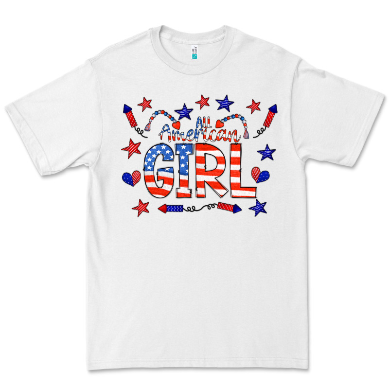 All American Girl Doodle Letters Premium Tee by CowCowDesign | Teevron