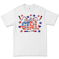 White all american girl doodle letters Premium Tee - CowCowDesign