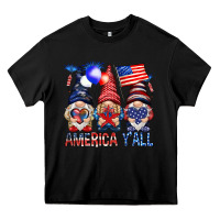 Black America y'all with gnomies Heavy Core Tee - HowdyJamesFarm