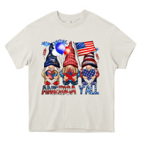Cream America y'all with gnomies Heavy Core Tee - HowdyJamesFarm