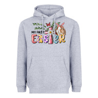 Heather Grey My First Easter Bunny Heavyweight Hoodie - RanaPortraitStore