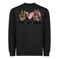 Black peace love pitbull Heavyweight Sweatshirt - JahusDesignShop
