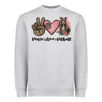 Heather Grey peace love pitbull Heavyweight Sweatshirt - JahusDesignShop