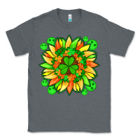 Charcoal Heather sunflower with st patricks smiley face and shamrock with glitter Classic Tee - Artiststas
