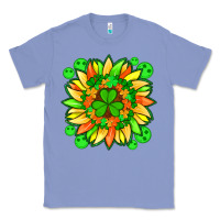 Colony Blue sunflower with st patricks smiley face and shamrock with glitter Classic Tee - Artiststas