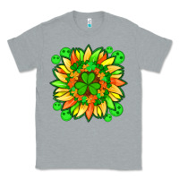 Heather Grey sunflower with st patricks smiley face and shamrock with glitter Classic Tee - Artiststas