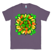 Lavender sunflower with st patricks smiley face and shamrock with glitter Classic Tee - Artiststas