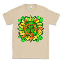 Mushroom sunflower with st patricks smiley face and shamrock with glitter Classic Tee - Artiststas