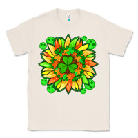 Natural sunflower with st patricks smiley face and shamrock with glitter Classic Tee - Artiststas