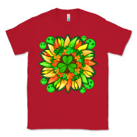 Sunflower With St Patricks Smiley Face And Shamrock With Glitter Classic Tee | Teevron