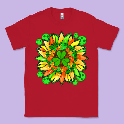 Sunflower With St Patricks Smiley Face And Shamrock With Glitter Classic Tee Designed By Artiststas