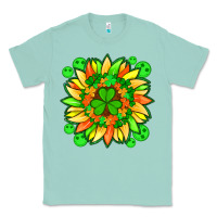 Seafoam sunflower with st patricks smiley face and shamrock with glitter Classic Tee - Artiststas