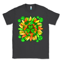Smoke sunflower with st patricks smiley face and shamrock with glitter Classic Tee - Artiststas