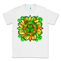 White sunflower with st patricks smiley face and shamrock with glitter Classic Tee - Artiststas
