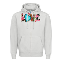 Dove Grey gemstone love Zipper Hoodie - JahusDesignShop