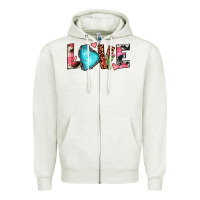 Oatmeal Heather gemstone love Zipper Hoodie - JahusDesignShop