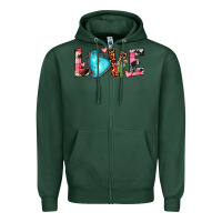 Sports Green gemstone love Zipper Hoodie - JahusDesignShop