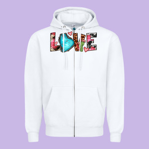 Gemstone Love Zipper Hoodie Designed By Jahusdesignshop
