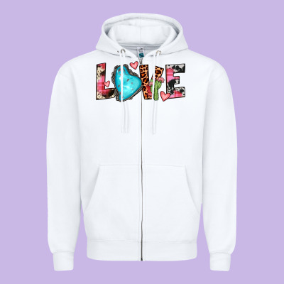 Gemstone Love Zipper Hoodie Designed By Jahusdesignshop