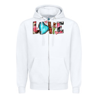White gemstone love Zipper Hoodie - JahusDesignShop