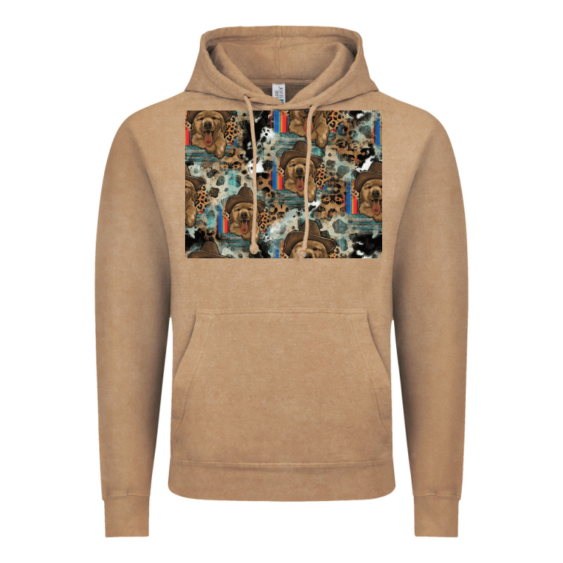 Dog Pattern Vintage Hoodie by CowhideDigitalArt | Teevron