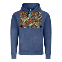 Vintage Denim Dog Pattern Vintage Hoodie - CowhideDigitalArt