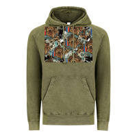 Vintage Olive Dog Pattern Vintage Hoodie - CowhideDigitalArt
