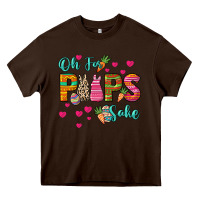 Chocolate Brown Oh for peeps sake Easter Day Heavy Core Tee - HowdyJamesFarm