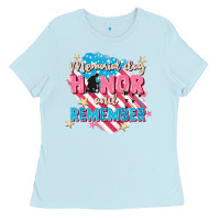 Baby Blue Memorial Day honor and remember Ladies Tee - FaDigitalArtStudio