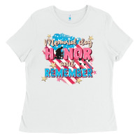 White Memorial Day honor and remember Ladies Tee - FaDigitalArtStudio