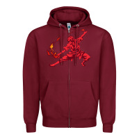 Burgundy zuko Zipper Hoodie - DesigneFamous