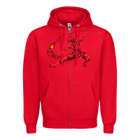 Red zuko Zipper Hoodie - DesigneFamous