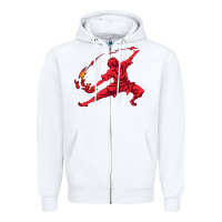White zuko Zipper Hoodie - DesigneFamous