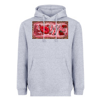 Heather Grey Pink Love Kiss Valentine's Day Heavyweight Hoodie - RanaPortraitStore