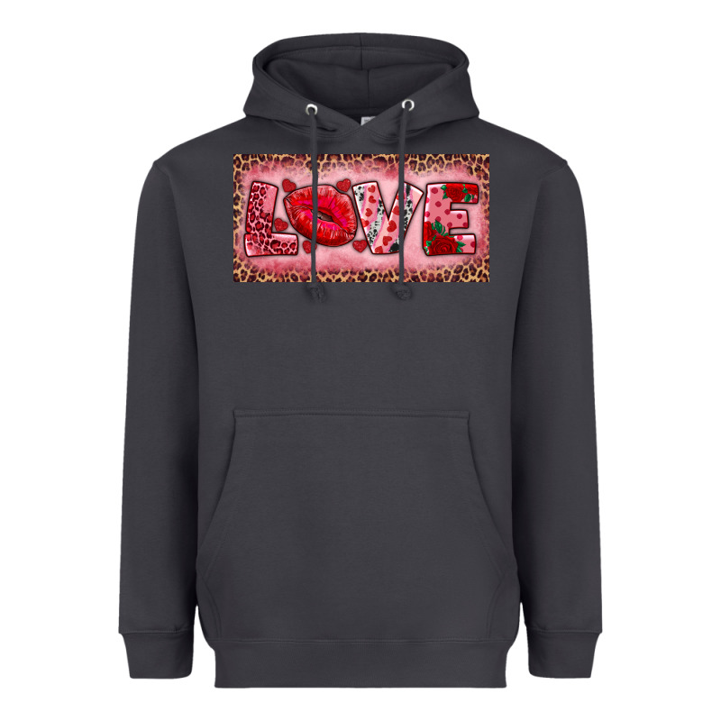 Pink Love Kiss Valentine's Day Heavyweight Hoodie by RanaPortraitStore | Teevron