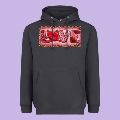 Pink Love Kiss Valentine's Day Heavyweight Hoodie Designed By Ranaportraitstore
