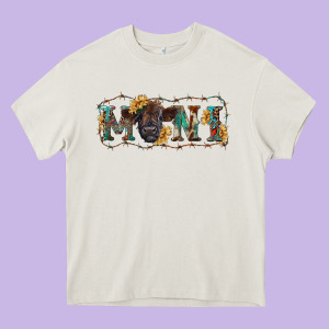 Western Mini Black Highland Calf Heavy Core Tee Designed By Ranaportraitstore